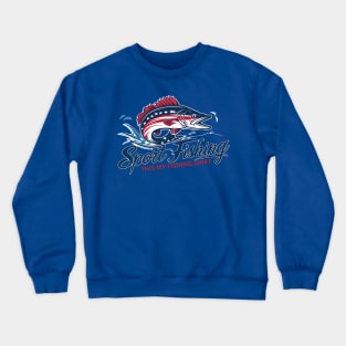 Red, White, and Walleye: Sport Fishing Independence Crewneck Sweatshirt